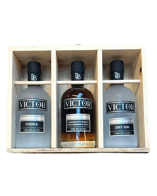 Victor 375mL Gift Pack - Whisky, Gin, & Vodka