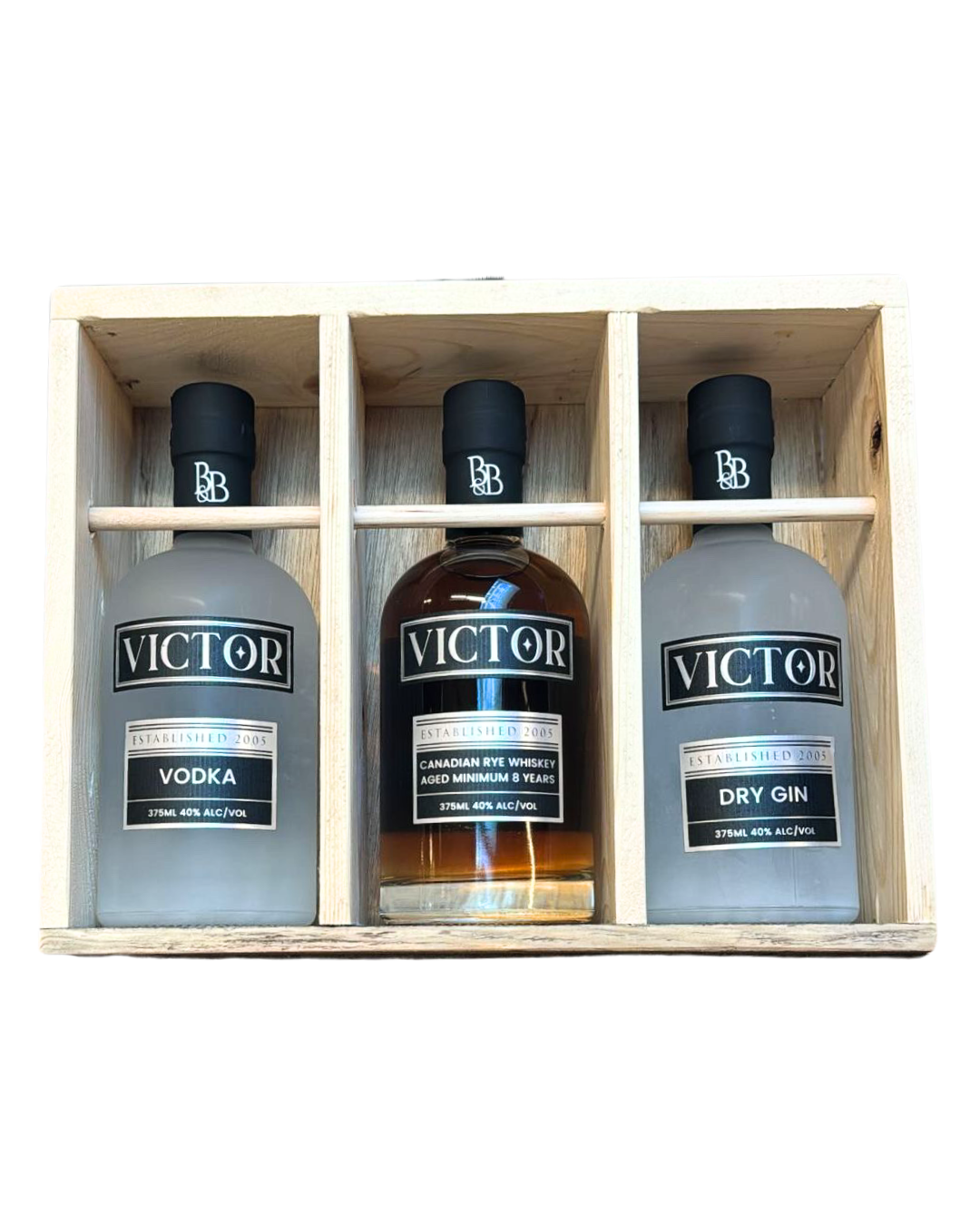 Victor 375mL Gift Pack - Whisky, Gin, & Vodka – Birds & Bees Wine and ...